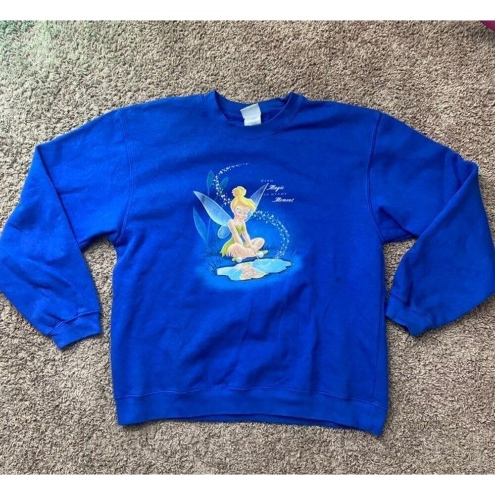 Vintage sz:L Tinker Bell Sweatshirt Crewneck Tinker Bell Disney Character Sweats - Picture 2 of 5